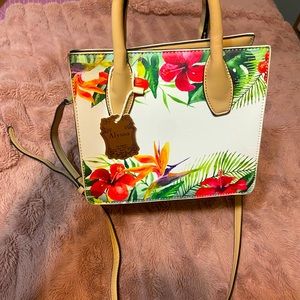 Vegan flower print Purse. Alyssa. Lead Safe.